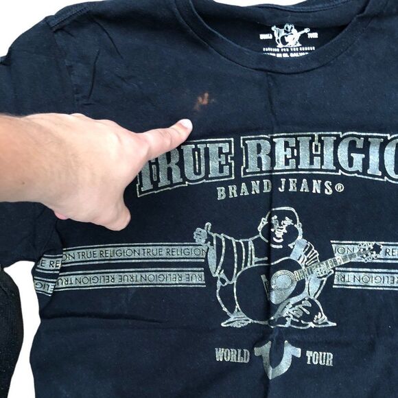TRUE Religion T Shirt New Craft Short Sleeve Large Black - Picture 5 of 7